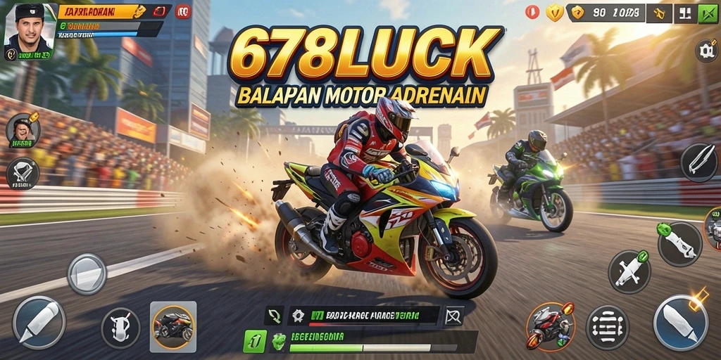 Gameplay seru di 678LUCK dengan balapan motor yang mendebarkan.