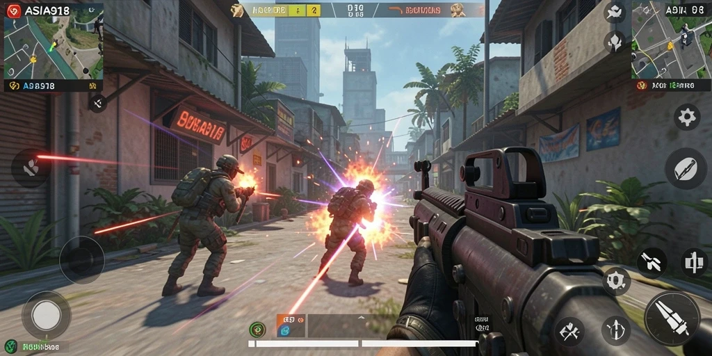 Gameplay menengah di ASIA918 yang memacu adrenalin di arena FPS.