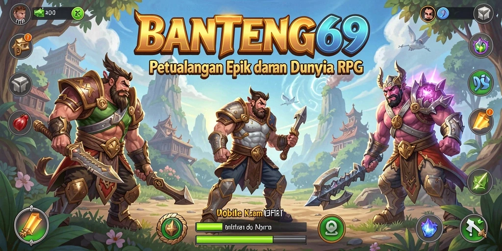 Screenshot menampilkan karakter dalam pertempuran epik di BANTENG69.