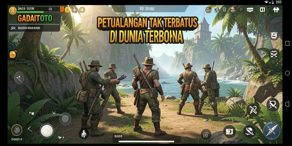 Screenshot gameplay GADAITOTO yang menunjukkan petualangan di dunia terbuka.
