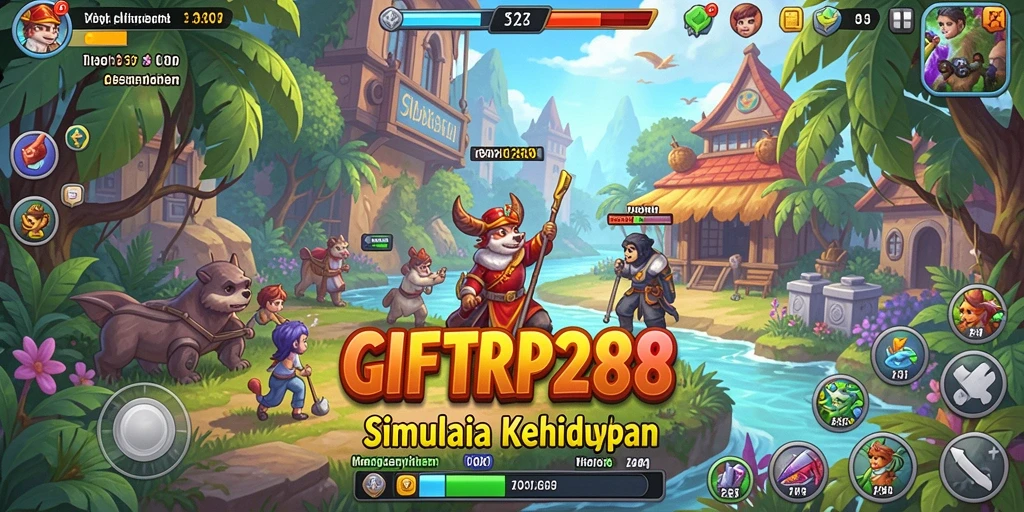 Tangkapan layar menunjukkan karakter berinteraksi dalam dunia sims yang dinamis.