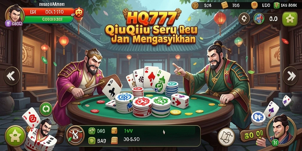 Tampilan gameplay seru di HQ777 saat bermain QiuQiu.