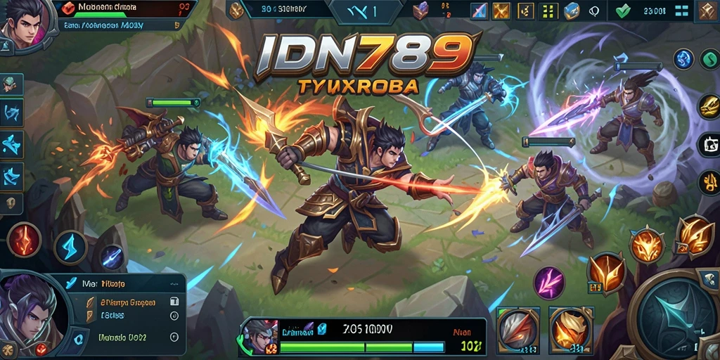 Screenshot menampilkan aksi seru gameplay MOBA IDN789.