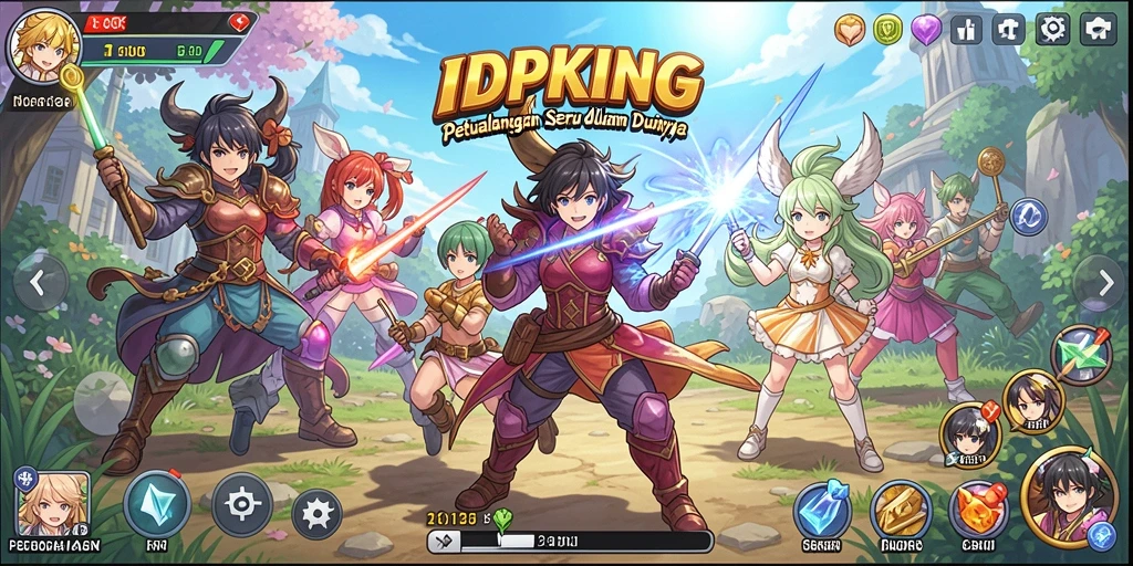 Tampilan menarik dari gameplay <strong>IDPKING</strong> dengan karakter anime favorit.