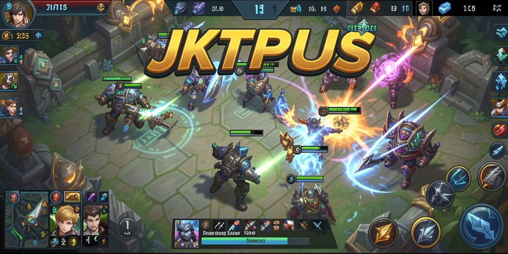 Screenshot gameplay JKTPLUS yang menampilkan pertempuran tim yang intens.