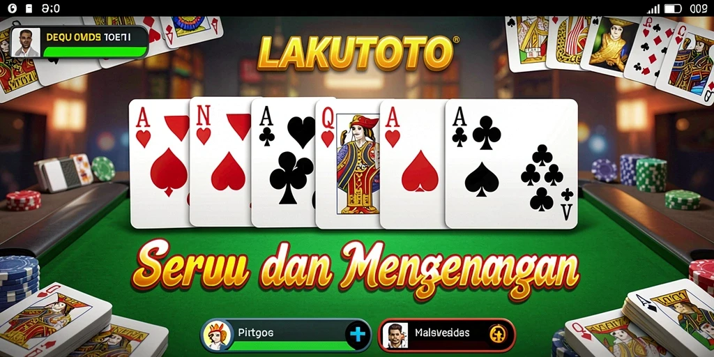 Tampilan gameplay seru di LAKUTOTO dengan interaksi domino.