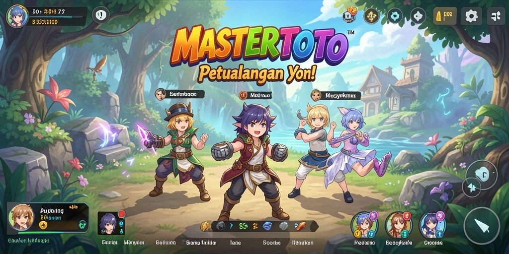Tangkapan layar gameplay MASTERTOTO yang menampilkan aksi pertarungan karakter Anime.
