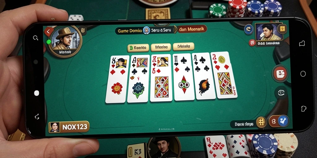 Tampilan gameplay Domino yang seru dan menantang di NOX123.