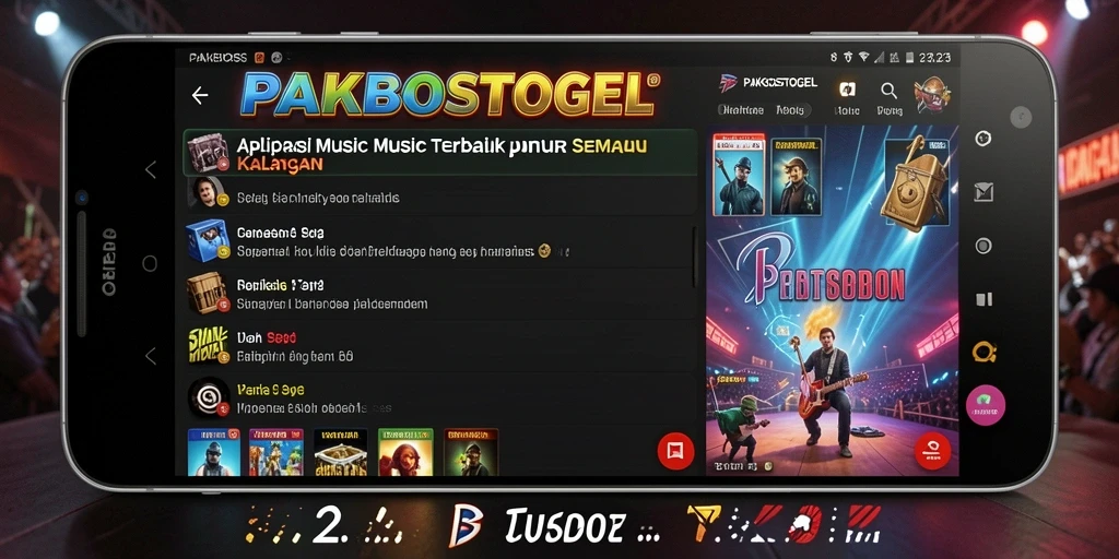 Tampilan gameplay seru PAKBOSTOGEL saat menikmati musik.