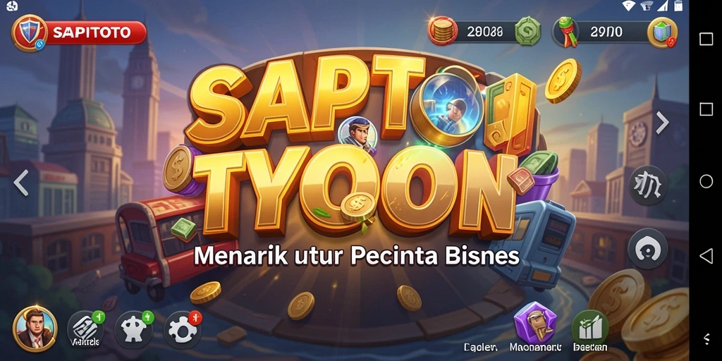 Screenshot gameplay SAPITOTO menampilkan keseruan mengelola bisnis Tycoon.