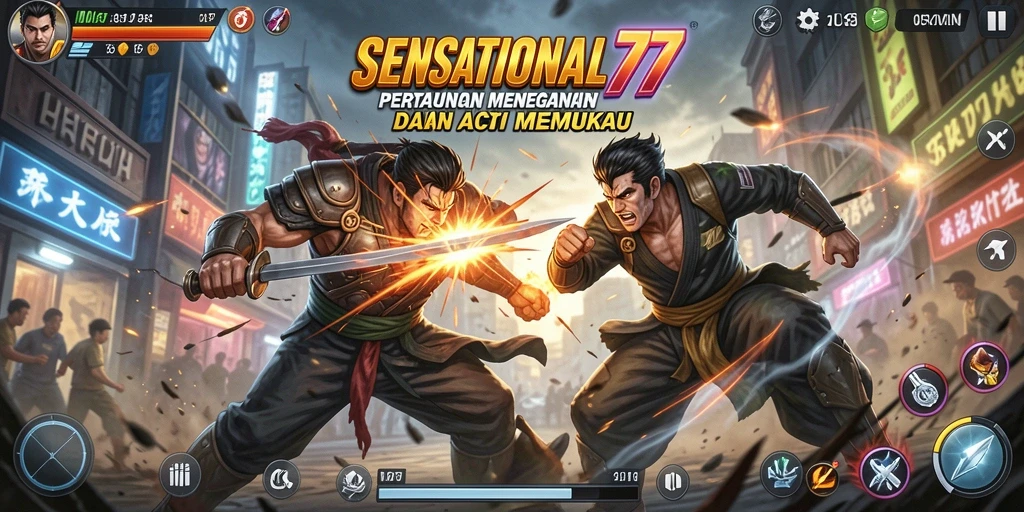 Screenshot SENSATIONAL77 menunjukkan aksi intens dalam pertempuran.