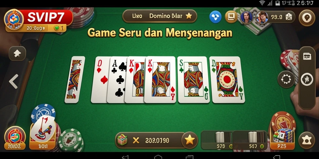 Screenshot gameplay SVIP7 menunjukkan keseruan permainan Domino.