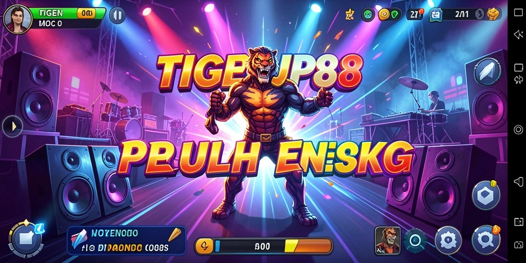 Tampilan gameplay interaktif game musik TIGERJP88.